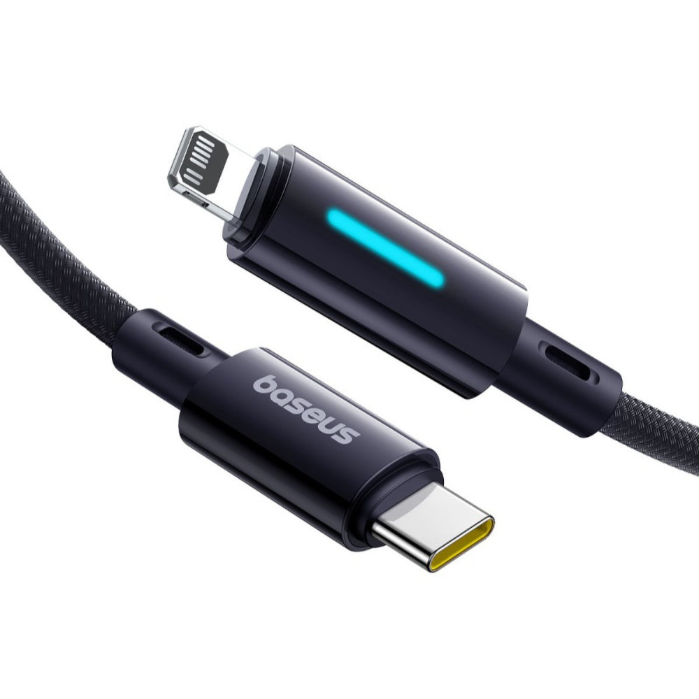 Baseus Lit | USB-C to Lightning Cable | 20W PD Fast Charging | Button-Control LED Display | 480Mbps Data | 1 Meter / 2 Meter | For iPhone, iPad, AirPods