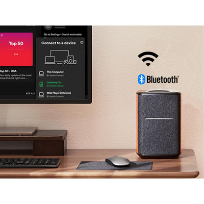 Edifier MS50A Wireless Smart Speaker | Wi-Fi + Bluetooth | Multi-Room Audio | AirPlay 2 | Alexa Compatible | Brown