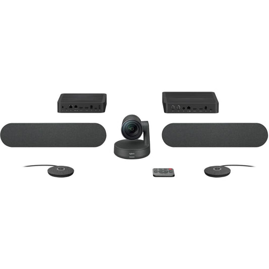 Logitech Rally Plus Video Conferencing System | 4K Ultra HD | Modular Audio | PTZ Camera | Large Room Solution | Graphite