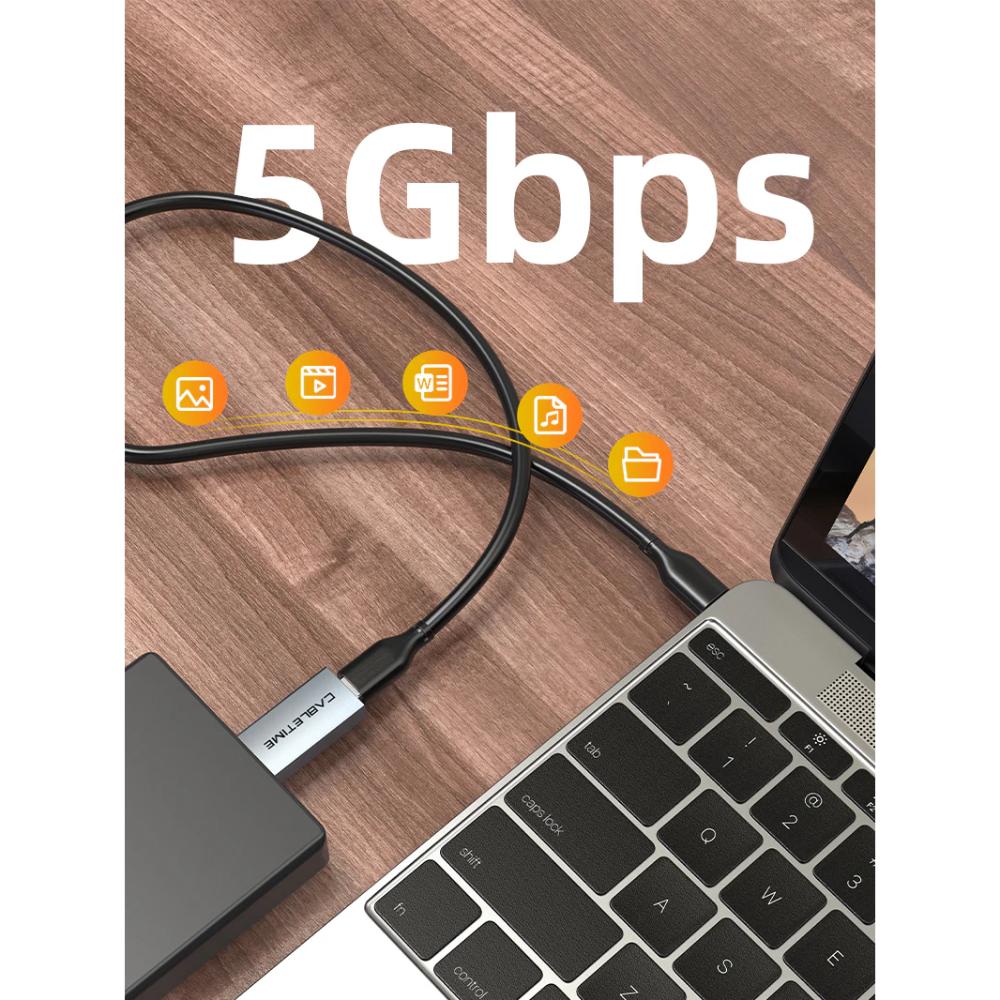 CABLETIME CP77G | USB 3.0 A Male to USB-C Female OTG Adapter | 5Gbps Data Transfer
