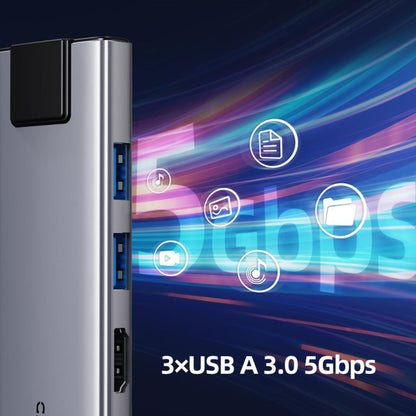 CABLETIME HB03G | 9-in-1 USB-C Hub | 4K HDMI, 100W PD, 1000Mbps Ethernet, Audio Jack | MacBook, Windows, iPad