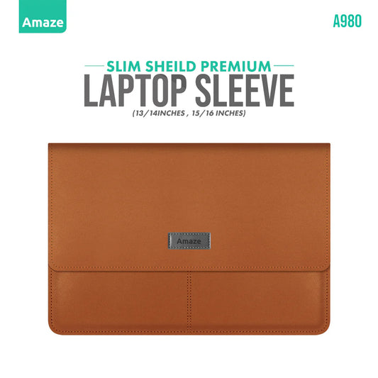 Amaze A980 Slim Shield Laptop Sleeve | For 15/16" MacBook Laptops | Ultra-Slim Design | Water-Resistant Fabric | Shock Absorption | 4 Colors