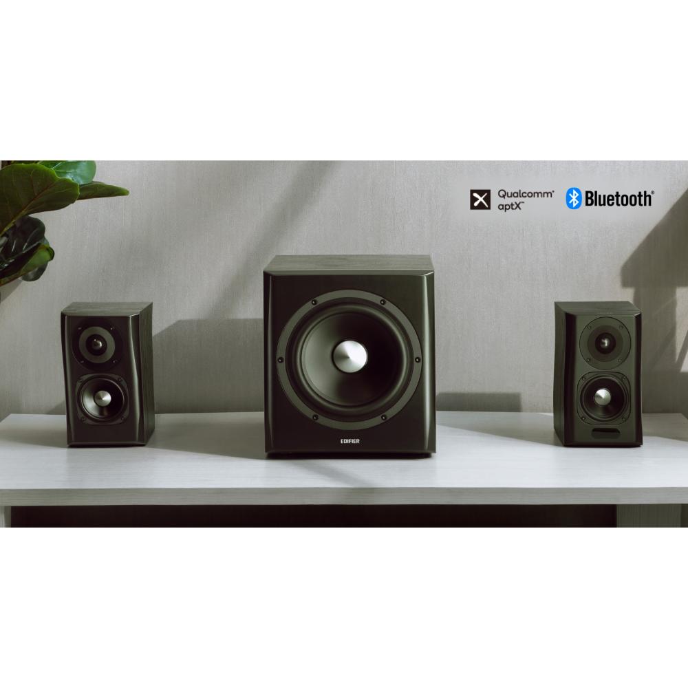 Edifier S351DB 2.1 Bookshelf Speaker System | 150W RMS | Bluetooth aptX | Optical & Coaxial | 8" Subwoofer