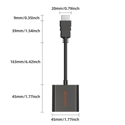 CABLETIME CP52B HDMI to VGA Adapter | 1080p Full HD | HDMI Male to VGA Female Converter