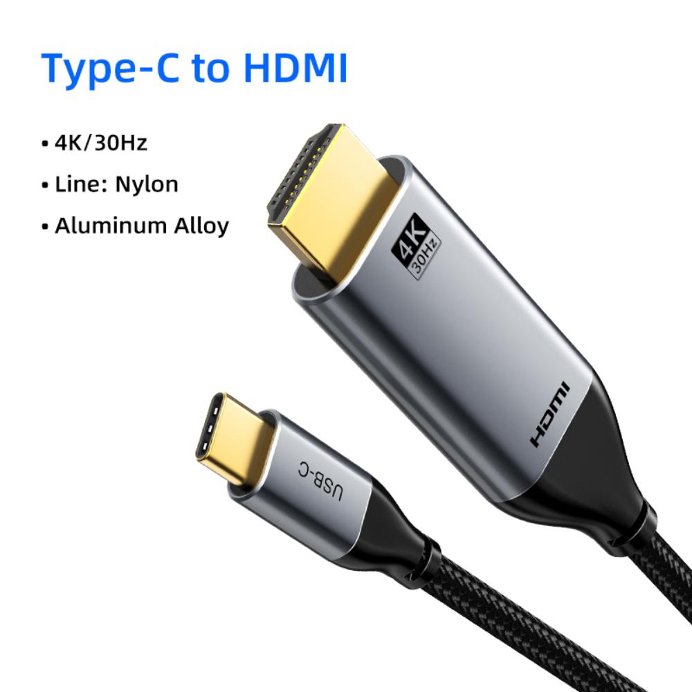 CABLETIME CC12N USB-C to HDMI Cable | 4K@30Hz, 10.2Gbps, Nylon Braided | 3M