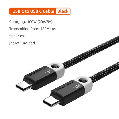 CABLETIME CUP1 USB-C to USB-C Fast Charge Cable | 100W Power Delivery | Braided Jacket & Smart Chip