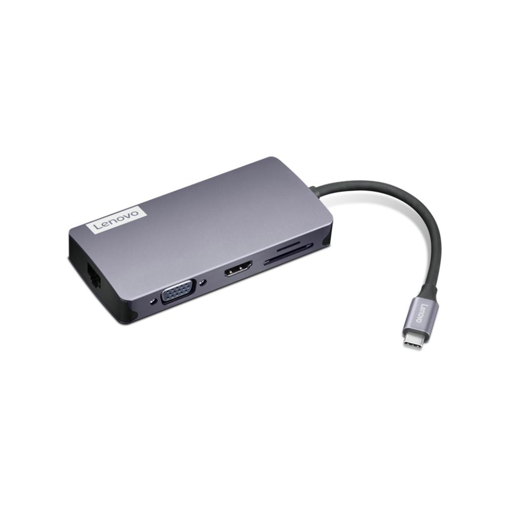 Lenovo 150 USB-C Travel Dock | 4K HDMI | VGA | Gigabit Ethernet | USB-A | USB-C Power Pass-Through | SD & TF Card Reader | 100W Charging