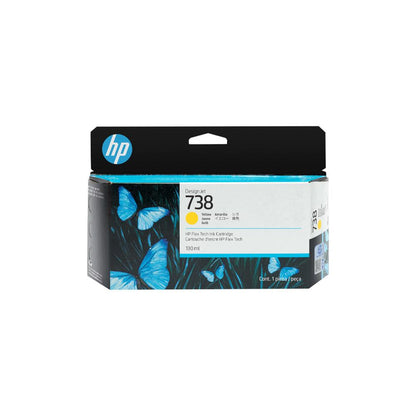 HP 738 Ink Cartridge Set | 130ml | Black, Cyan, Magenta, Yellow | Original DesignJet Ink