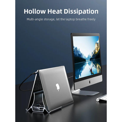 CABLETIME CS15G | Vertical Adjustable Laptop Stand | Gravity Self-Locking Design, Dual Device Support, Non-Slip Base