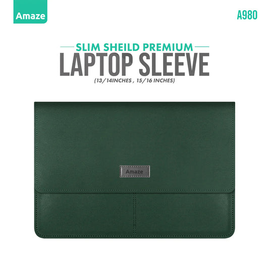Amaze A980 Slim Shield Laptop Sleeve | For 13/14" MacBook Laptops | Ultra-Slim Design | Water-Resistant Fabric | Shock Absorption | 4 Colors