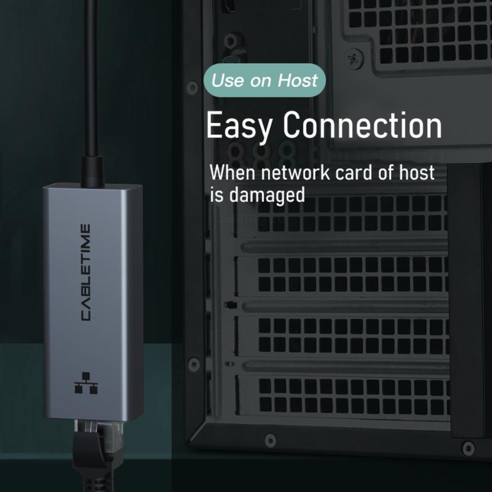 CABLETIME CB50G USB 3.0 to Gigabit Ethernet Adapter | 1000Mbps LAN | USB-A to RJ45 | High-Speed Wired Network Solution