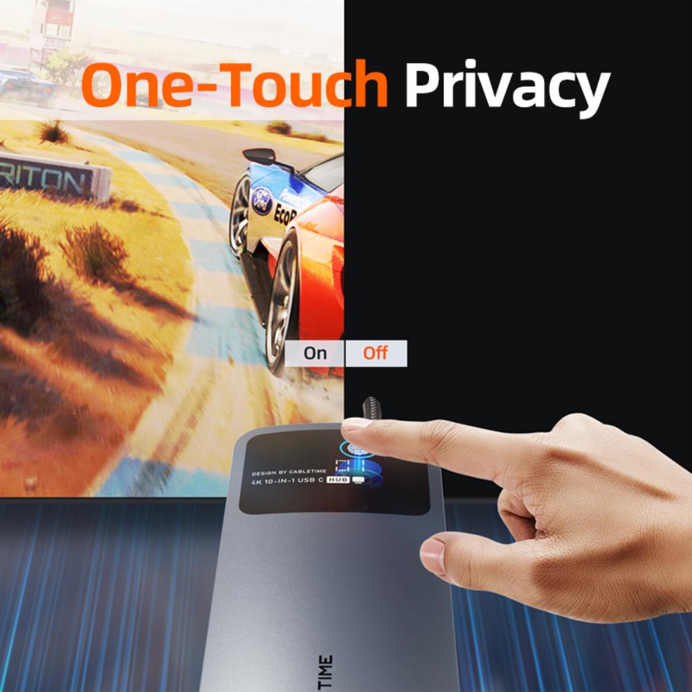 CABLETIME CB83G | 10-in-1 USB-C Dual HDMI Docking Station | 4K 30Hz HDMI, 1000Mbps LAN, 100W PD | MacBook, Dell, HP, Lenovo, Surface