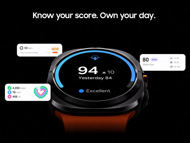 Samsung Galaxy Watch Ultra | 47mm | Titanium Gray with Orange Band | Bluetooth / Wi-Fi + 4G LTE