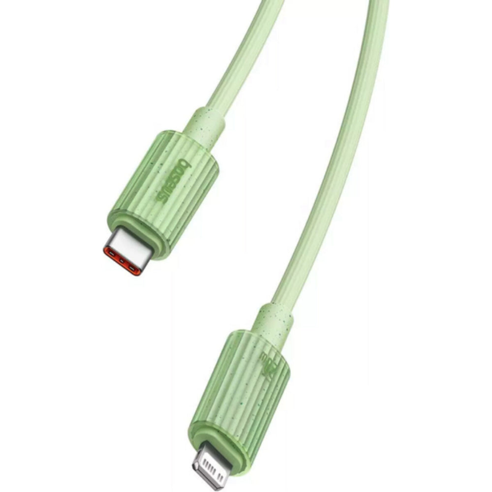 Baseus Habitat Series | Type-C to Lightning Cable | 20W PD Fast Charging | Data Sync | Soft Braided Nylon | Natural Green | 1 Meter / 2 Meter | Model P10360201631-01 | For iPhones, iPads, Lightning Accessories