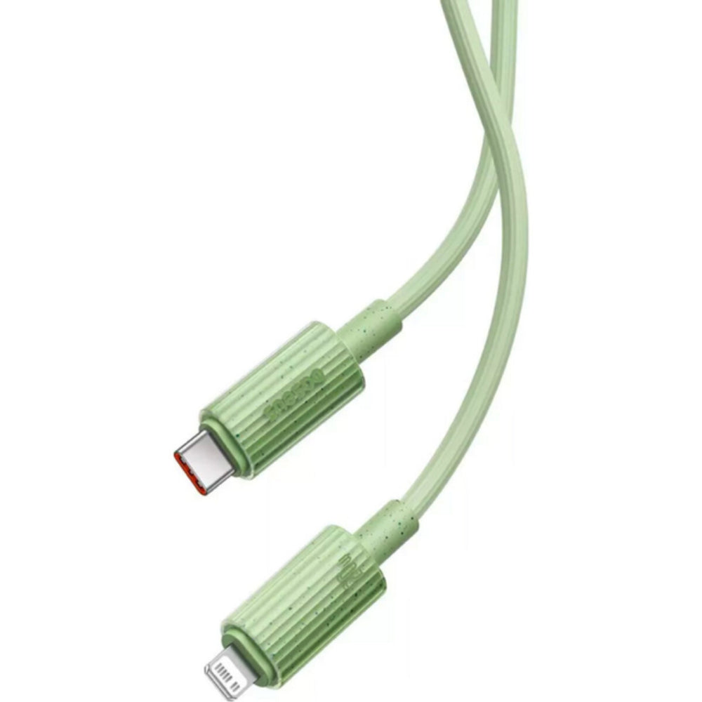 Baseus Habitat Series | Type-C to Lightning Cable | 20W PD Fast Charging | Data Sync | Soft Braided Nylon | Natural Green | 1 Meter / 2 Meter | Model P10360201631-01 | For iPhones, iPads, Lightning Accessories