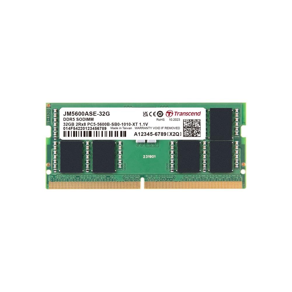 Transcend DDR5-5600 Unbuffered SO-DIMM (JM5600ASE-32G) | 32GB Notebook JetRam