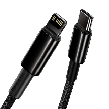 Baseus Tungsten Gold USB-C to Lightning Cable | PD 20W Fast Charging | Braided Nylon | 1m / 2m