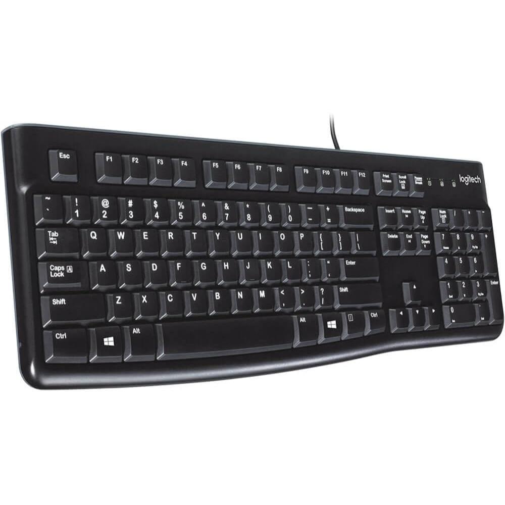 Logitech K120 USB Wired Keyboard | Full-Size Keyboard with Numeric Keypad | Spill-Resistant | Plug-and-Play USB | Black