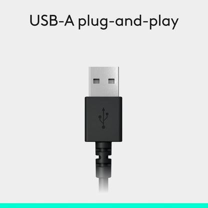 Logitech H390 USB Computer Headset | Noise-Canceling Microphone | Digital Stereo Audio | USB-A/USB-C
