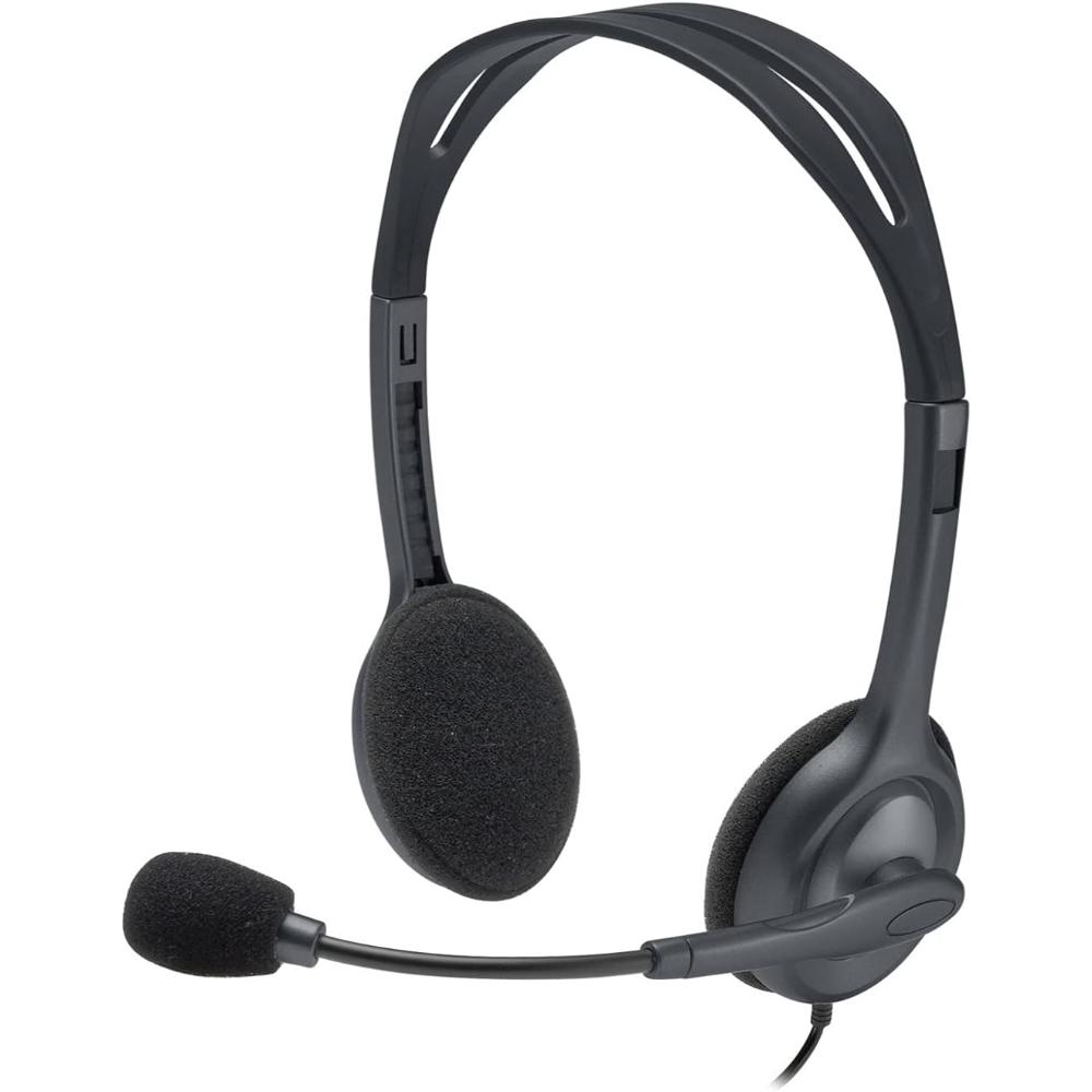 Logitech H111 Stereo Headset | 3.5mm Multi-Device Headset with Rotating Microphone
