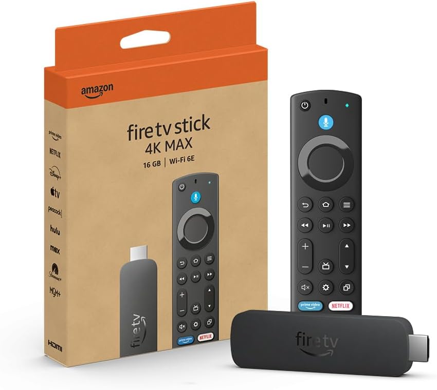 Amazon Fire TV Stick 4K Max 2nd Generation | 16GB Storage | Wi-Fi 6E | Dolby Vision | Alexa Voice Remote