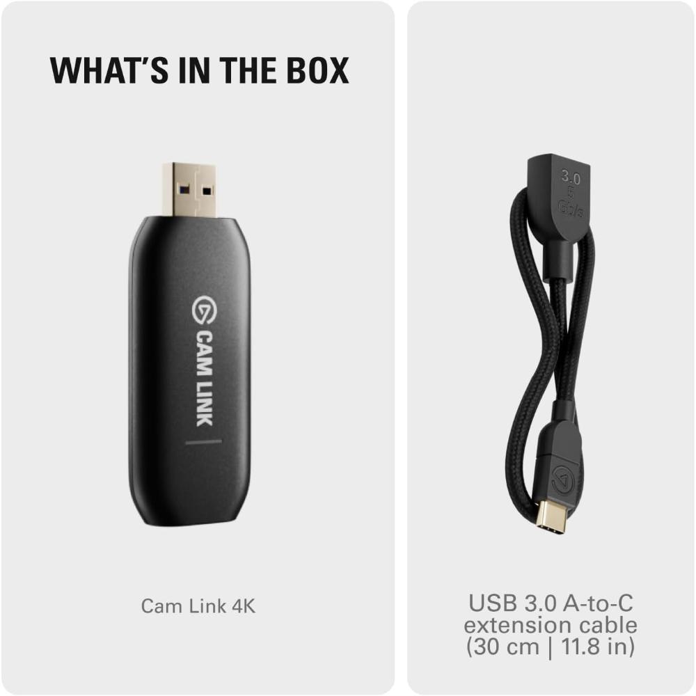 Elgato Cam Link 4K | HDMI to USB Capture Device | DSLR as Webcam | 4K Streaming & Recording