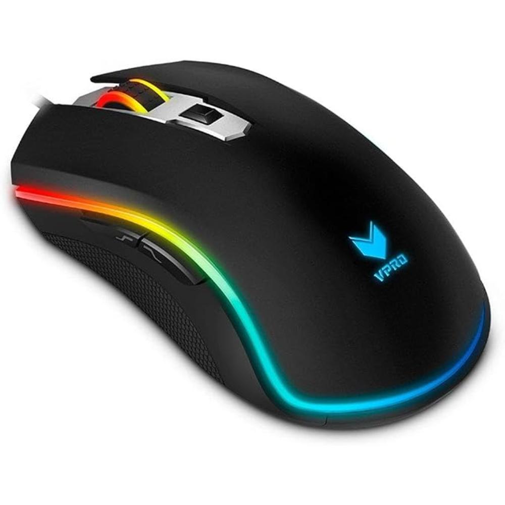 Rapoo V25S Wired Gaming Mouse | 5000 DPI | PixArt PAW3325 Sensor | 1000Hz Polling Rate | 16.8M RGB | 73g Lightweight | 8 Programmable Buttons