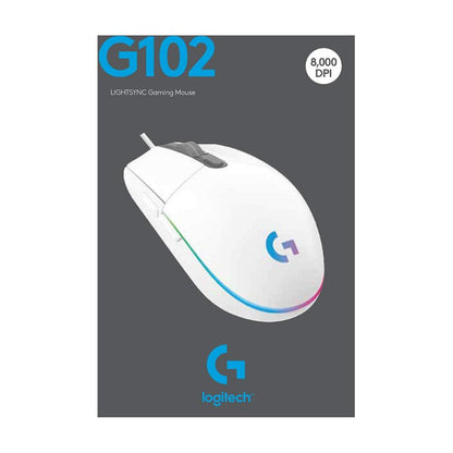 Logitech G102 LIGHTSYNC Wired Gaming Mouse | 8000 DPI | 6 Programmable Buttons | 1000Hz Report Rate | LIGHTSYNC RGB | 85g Lightweight Design | 2.1m Cable