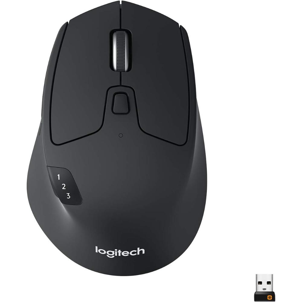 Logitech M720 Triathlon Multi-Device Wireless Mouse | Hyper-Fast Scrolling | 8 Buttons | 3-Device Easy-Switch | Bluetooth & Unifying Receiver