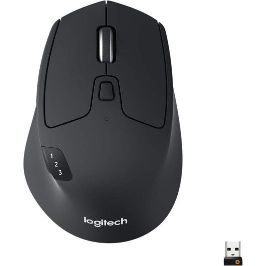 Logitech M720 Triathlon Multi-Device Wireless Mouse | Hyper-Fast Scrolling | 8 Buttons | 3-Device Easy-Switch | Bluetooth & Unifying Receiver