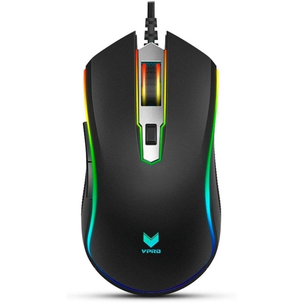 Rapoo V25S Wired Gaming Mouse | 5000 DPI | PixArt PAW3325 Sensor | 1000Hz Polling Rate | 16.8M RGB | 73g Lightweight | 8 Programmable Buttons