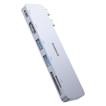 Baseus Ultrajoy Series | 6-Port USB-C Hub | Direct Link Type | 100W PD Input | 4K HDMI | USB-C + 2 × USB-A | SD/TF Card Readers | Aluminum Alloy | Space Gray | For Laptops, Tablets, USB-C Devices