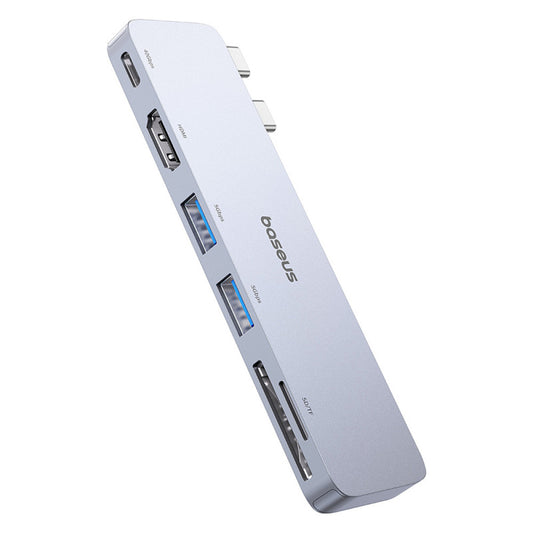 Baseus Ultrajoy Series | 6-Port USB-C Hub | Direct Link Type | 100W PD Input | 4K HDMI | USB-C + 2 × USB-A | SD/TF Card Readers | Aluminum Alloy | Space Gray | For Laptops, Tablets, USB-C Devices