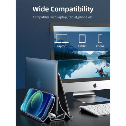 CABLETIME CS15G | Vertical Adjustable Laptop Stand | Gravity Self-Locking Design, Dual Device Support, Non-Slip Base