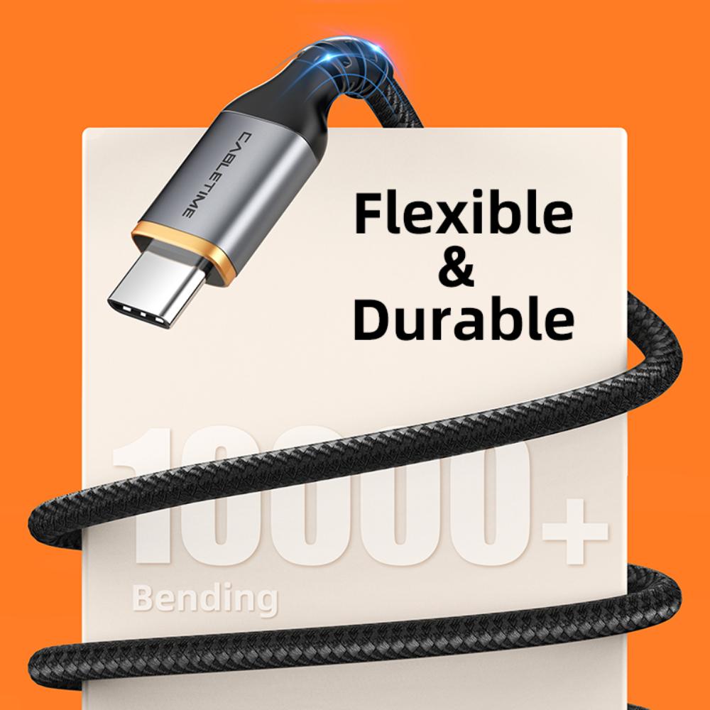 CABLETIME CA50 USB-A to USB-C Cable | 5A Super Fast Charging | Nylon Braided | 0.5m / 1m / 2m