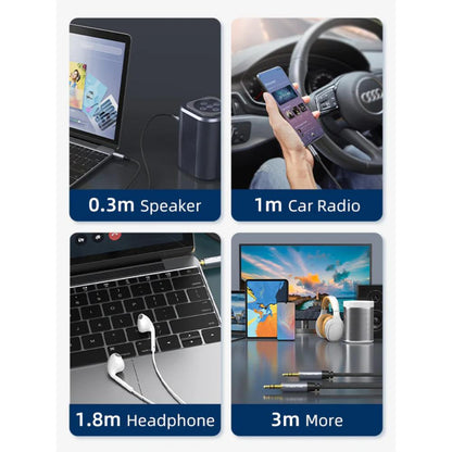 CABLETIME CF10K 3.5mm Male to Male Stereo Audio AUX Cable | Gold-Plated Connectors, Nylon Braided, 1.8m Length