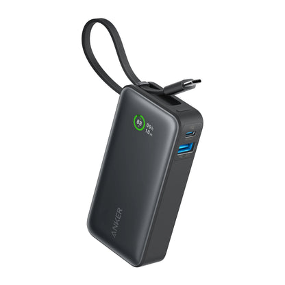 Anker A1259 | Nano Power Bank | 30W USB-C Fast Charging | Built-In USB-C Cable | Compact Pocket Design | For Android, iPhone (via adapter), Tablets, USB-C Devices