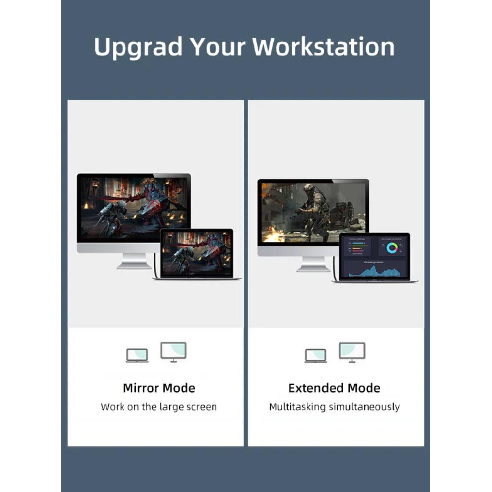 CABLETIME CD30K DisplayPort to HDMI Cable | 4K 60Hz UHD Video, Gold-Plated Connectors, 1.8m Length