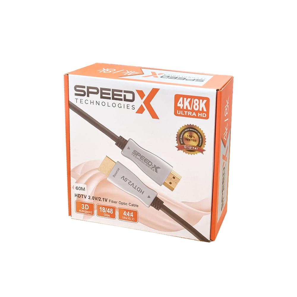 Speed-X Fiber HDMI Cable 2.0/2.1 AOC | Active Optical HDMI Cable | 4K 60Hz & 8K UHD | HDR | 30AWG Copper | 10M–100M