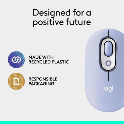 Logitech POP Mouse Wireless Bluetooth Mouse | Customizable Emoji Button | SmartWheel | SilentTouch | 4000 DPI | 3-Device Easy-Switch | 24-Month Battery