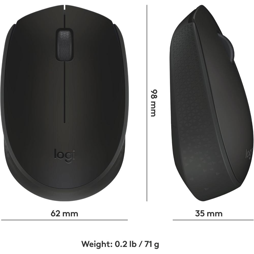 Logitech M170 Compact Wireless Mouse | 2.4GHz | 800 DPI | Ambidextrous | 12-Month Battery | USB Nano Receiver