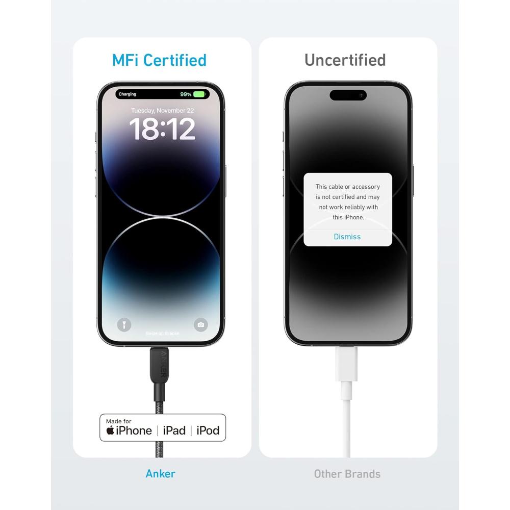 Anker A81A5 Type‑C to Lightning Cable 1M | Fast Charging iPhone Cable Pakistan