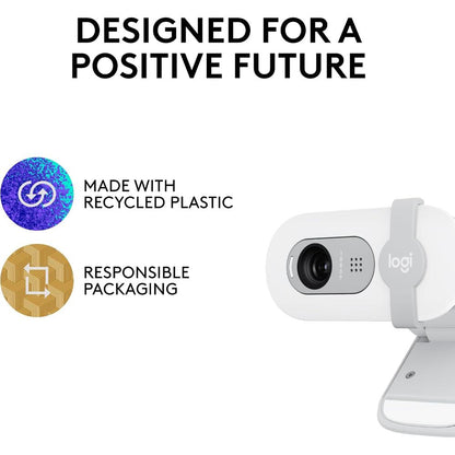 Logitech Brio 100 Full HD Webcam | 1080p 30fps | 2MP Camera | RightLight 2 Auto-Light Balance | Built-in Mic | Privacy Shutter | USB-A | 58° FOV
