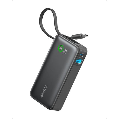 Anker Nano Power Bank A1259 | 10000mAh 30W Fast Charging Power Bank with Built-In USB-C Cable