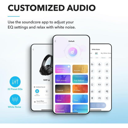 Soundcore Q20i Hybrid Active Noise Cancelling Headphones A3004 | Wireless Bluetooth Over-Ear