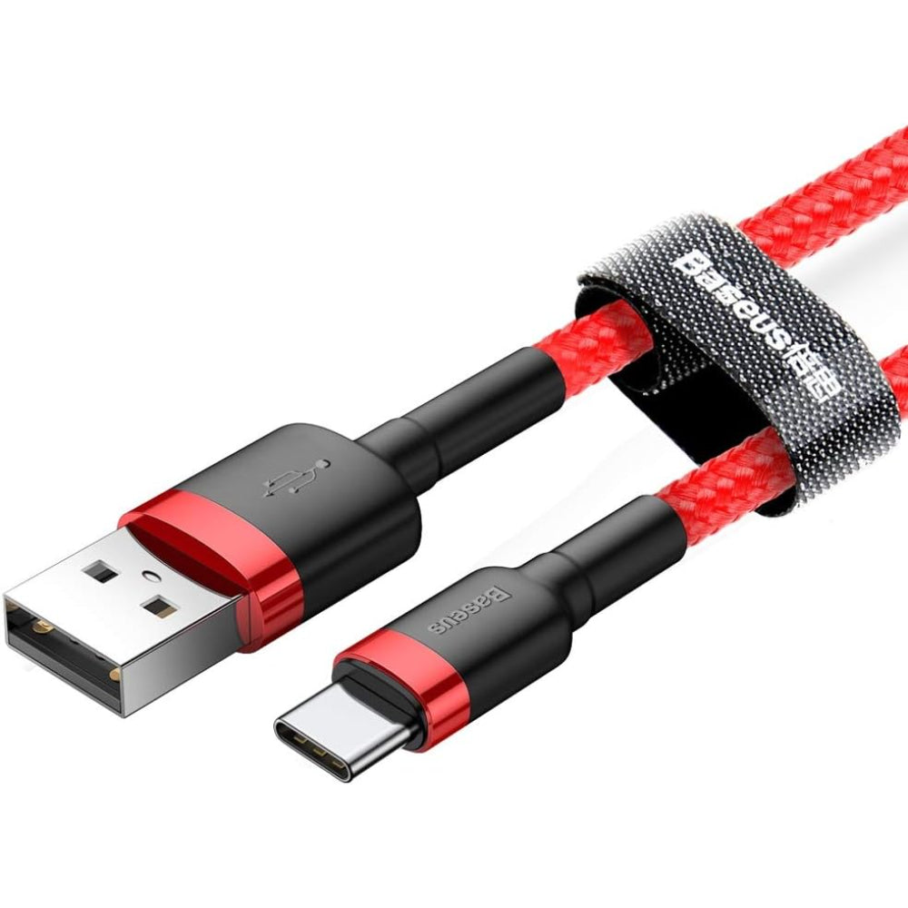 Baseus Cafule Series | USB-C to USB-C Cable | 3A Fast Charging | Quick Charge Support | 480Mbps Data | Braided | Reinforced Connectors | 1 Meter | Model CATKLF-BG1 | For Android Phones, Tablets, USB-C Accessories