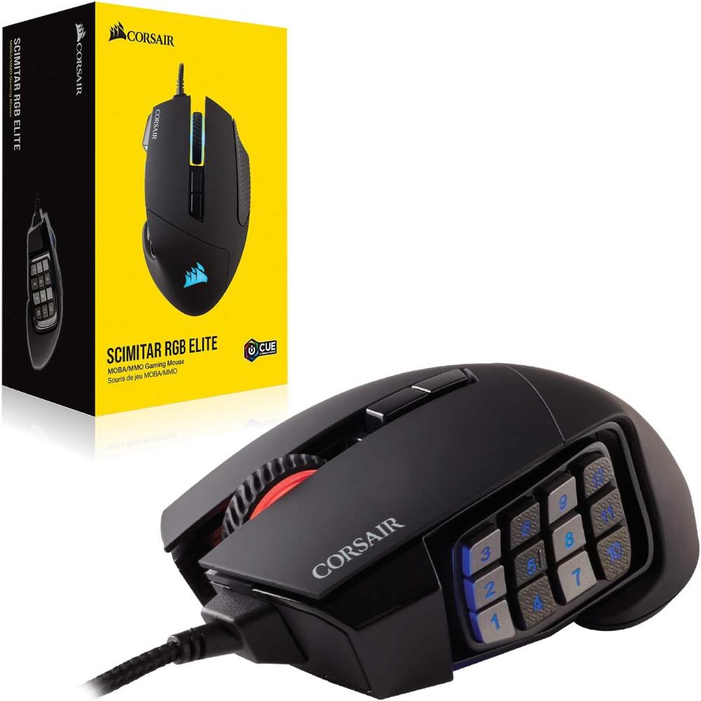 CORSAIR SCIMITAR RGB ELITE | Optical MOBA/MMO Gaming Mouse (18,000 DPI)