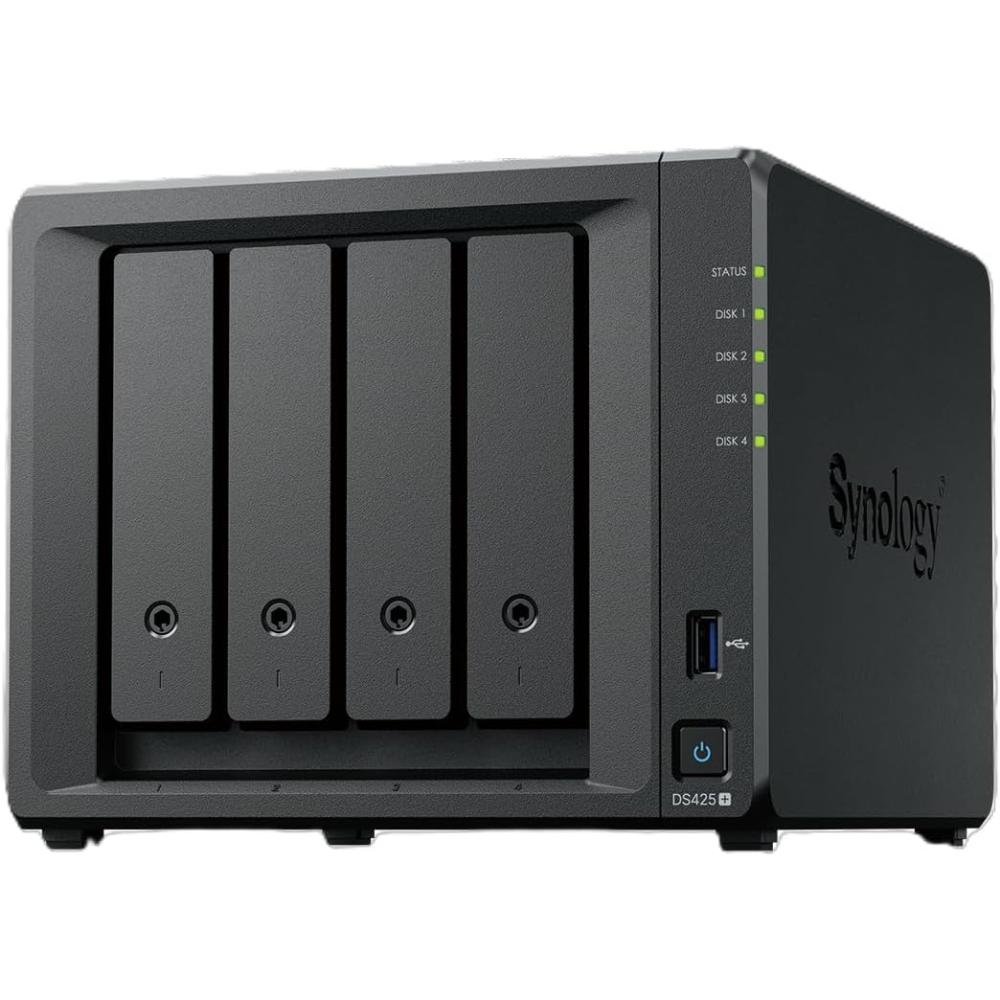 Synology DiskStation DS425+ | 4-Bay NAS Storage Solution | Intel Celeron Quad-Core | 2.5GbE | M.2 NVMe Cache Support