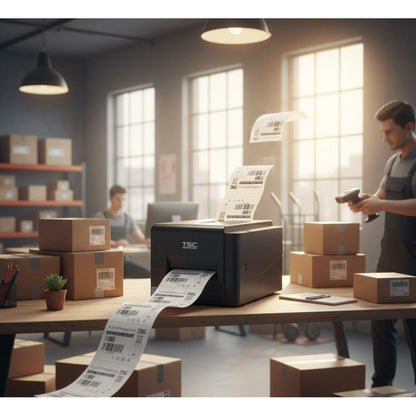 TSC TE244 Barcode Label Printer | 4" Desktop | 203 DPI | Thermal Transfer & Direct Thermal | USB