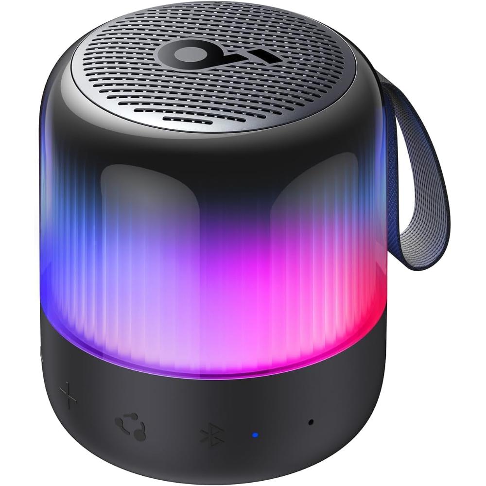 Soundcore Glow Mini Portable Speaker A3136 | Bluetooth Speaker with 360° Sound, Light Show, 12H Battery, IP67 Waterproof & Dustproof